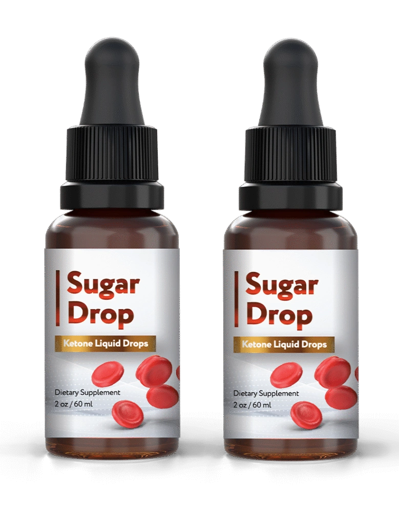 Sugar Drop 2-bottle pack — 60-day blood sugar support supply — amber orange bottles