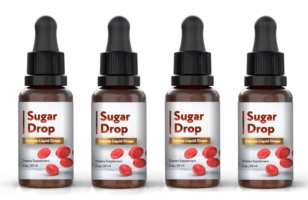 Sugar Drop 4-bottle amber orange pack — 120-day blood sugar support supply