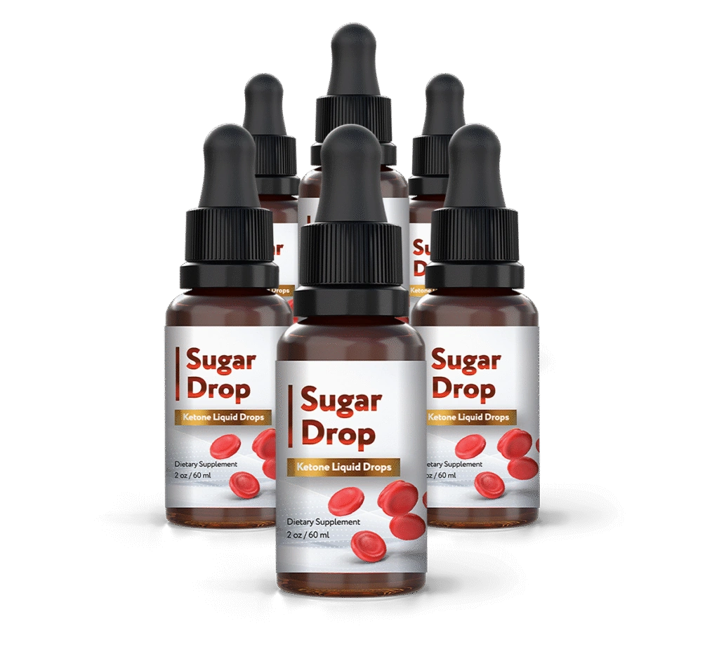 Sugar Drop™ blood sugar support supplement — 6 amber orange bottles — official order pack