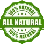 All-natural ingredients certification badge for Sugar Drop